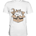 Verärgerter Kater in Kartonschachtel - Premium Shirt Bright Lights Arts