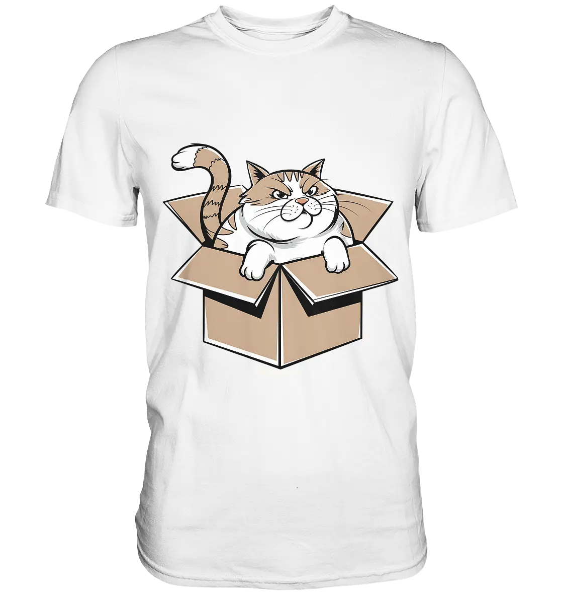 Verärgerter Kater in Kartonschachtel - Premium Shirt Bright Lights Arts