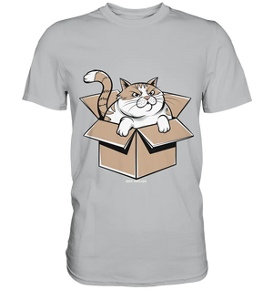 Verärgerter Kater in Kartonschachtel - Premium Shirt Bright Lights Arts
