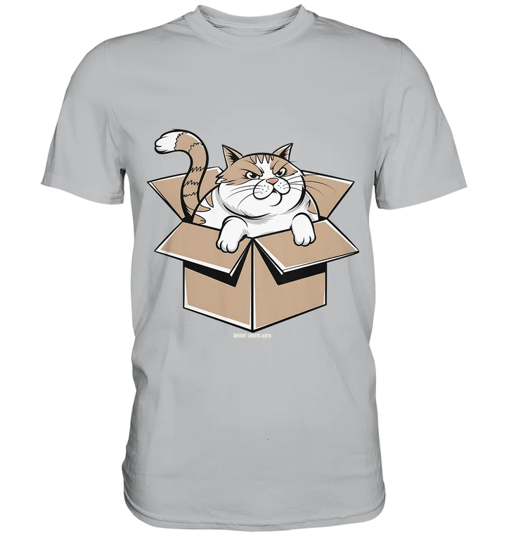 Verärgerter Kater in Kartonschachtel - Premium Shirt Bright Lights Arts