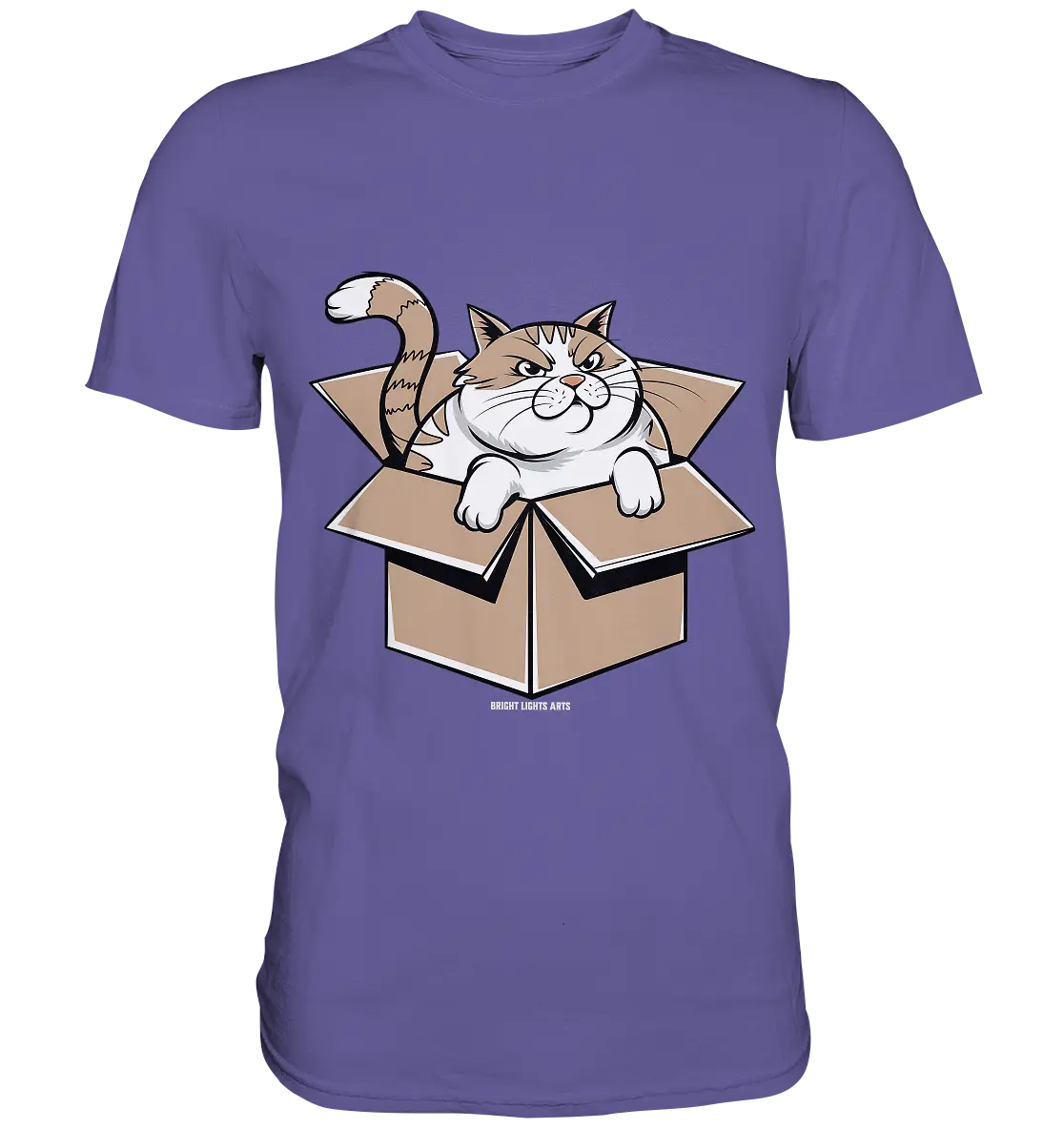 Verärgerter Kater in Kartonschachtel - Premium Shirt Bright Lights Arts