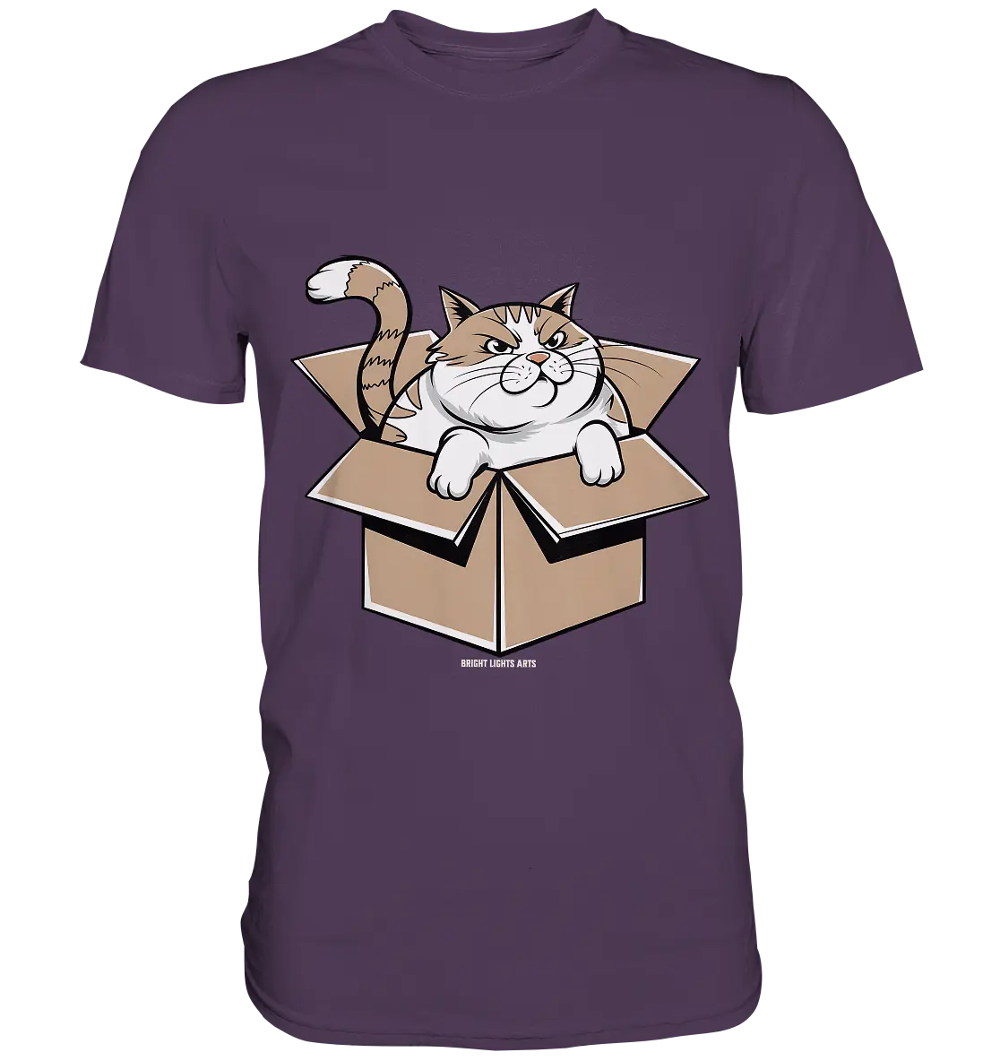 Verärgerter Kater in Kartonschachtel - Premium Shirt Bright Lights Arts