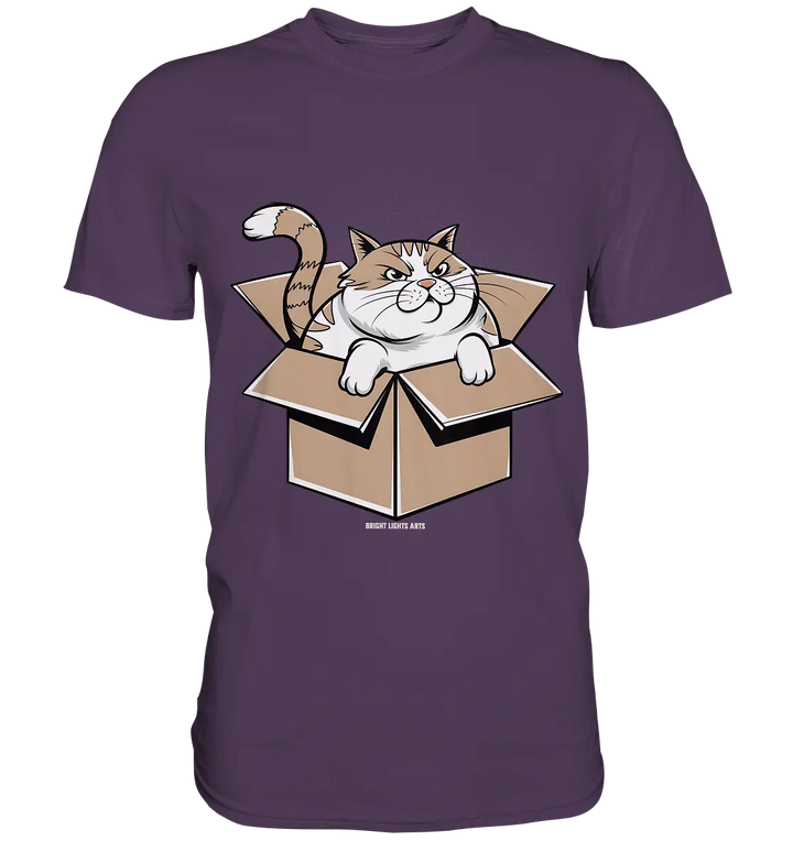 Verärgerter Kater in Kartonschachtel - Premium Shirt Bright Lights Arts