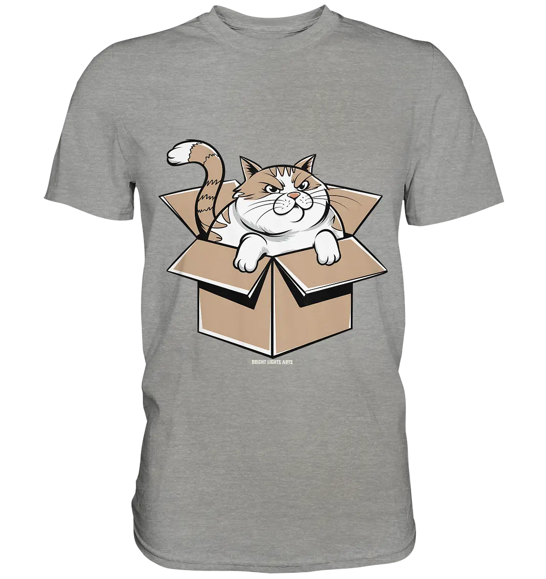 Verärgerter Kater in Kartonschachtel - Premium Shirt Bright Lights Arts