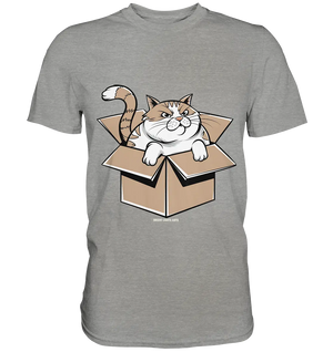 Verärgerter Kater in Kartonschachtel - Premium Shirt Bright Lights Arts
