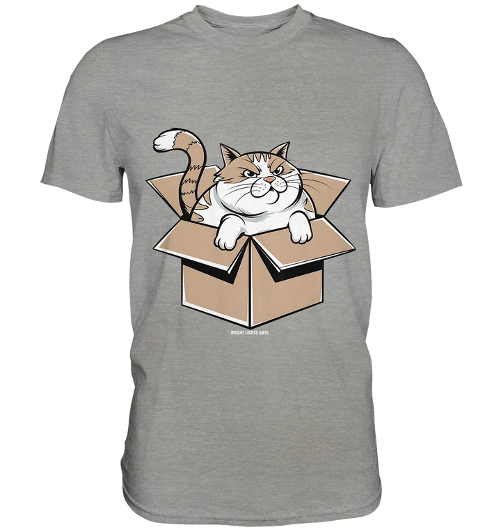 Verärgerter Kater in Kartonschachtel - Premium Shirt Bright Lights Arts
