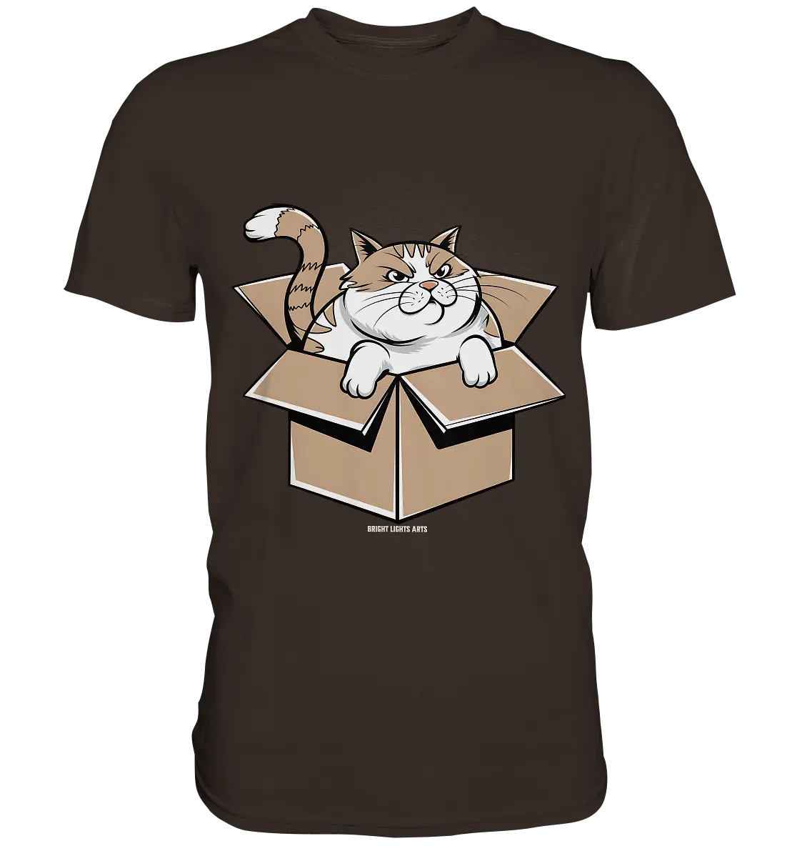 Verärgerter Kater in Kartonschachtel - Premium Shirt Bright Lights Arts