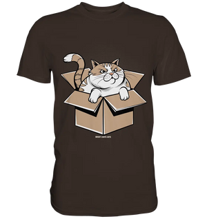 Verärgerter Kater in Kartonschachtel - Premium Shirt Bright Lights Arts