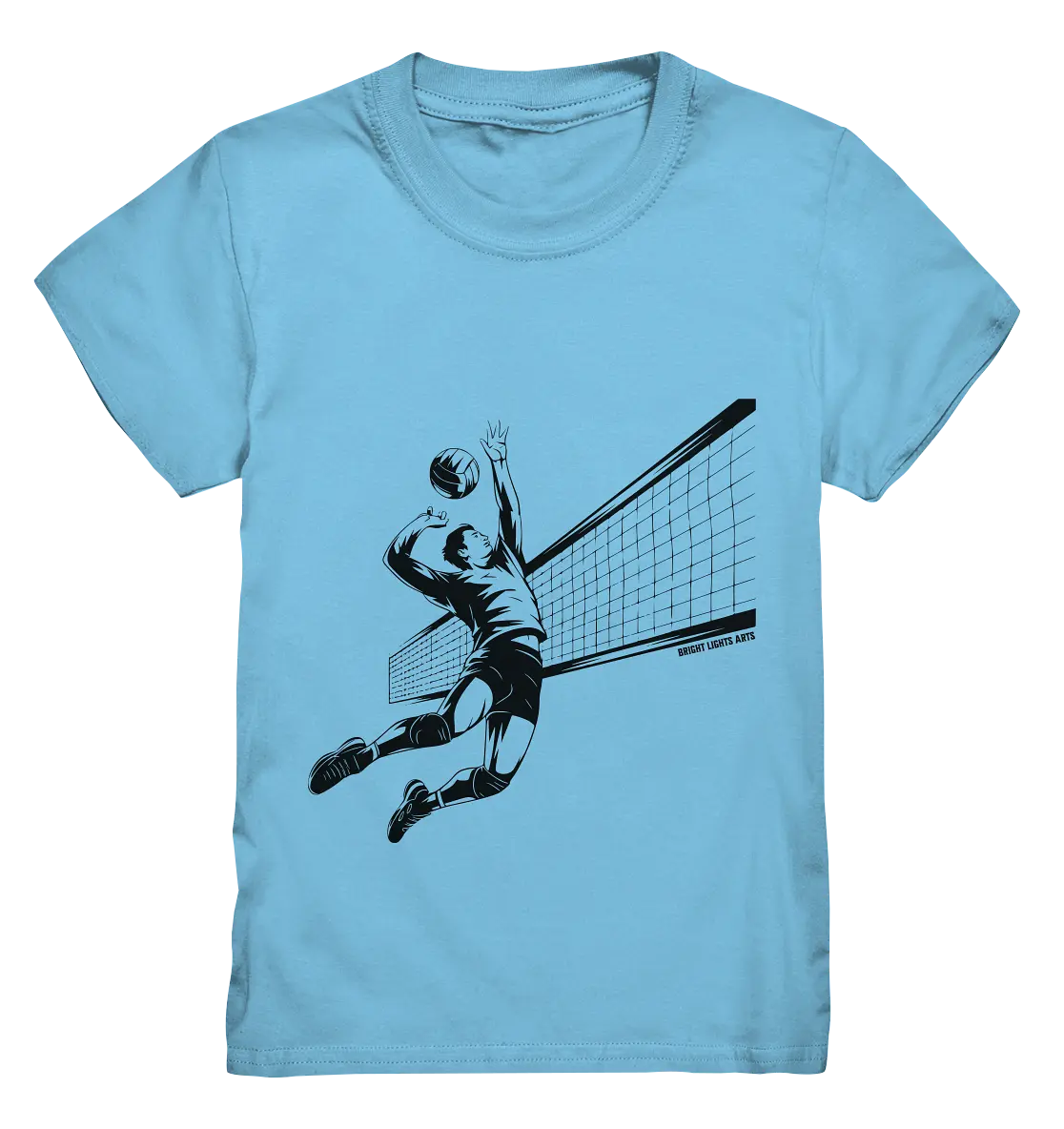 Volleyball-Silhouette Action-Mann - Kids Premium Shirt Bright Lights Arts