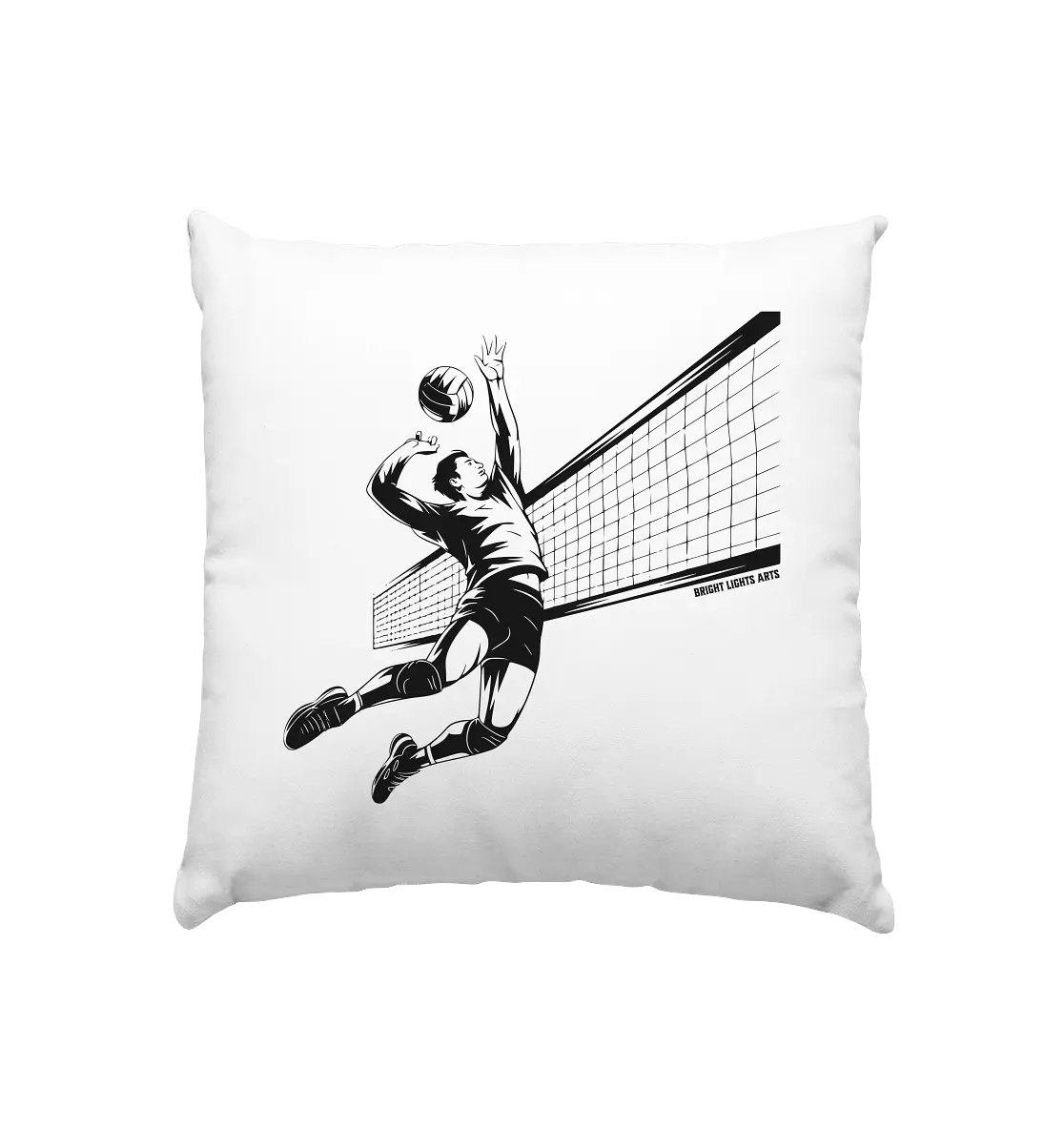 Volleyball-Silhouette Action-Mann - Kissen 40x40cm Bright Lights Arts