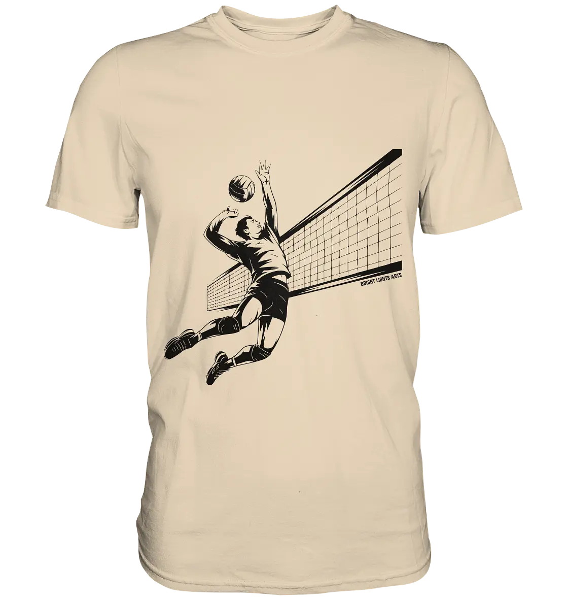 Volleyball-Silhouette Action-Mann - Premium Shirt Bright Lights Arts