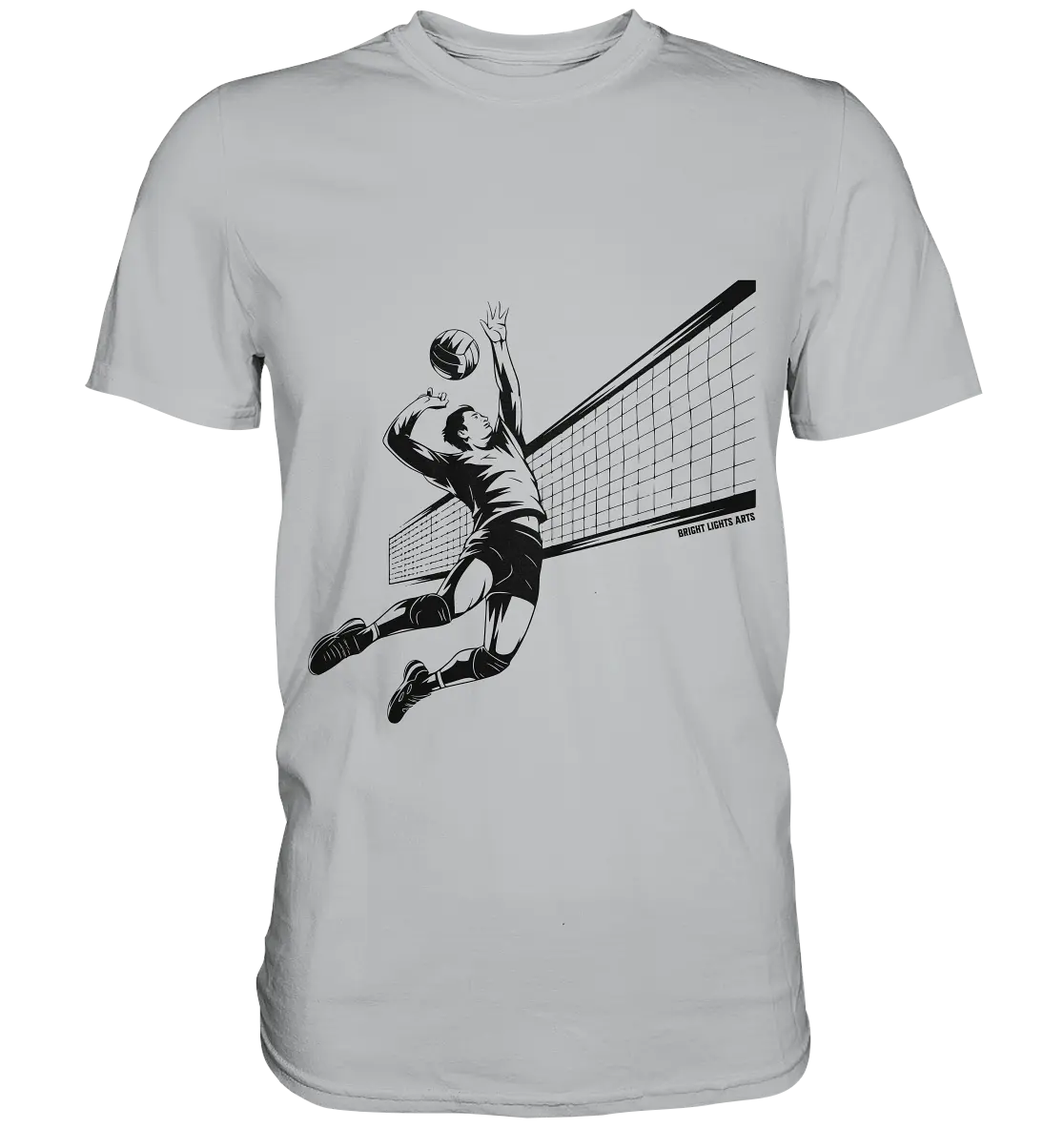 Volleyball-Silhouette Action-Mann - Premium Shirt Bright Lights Arts