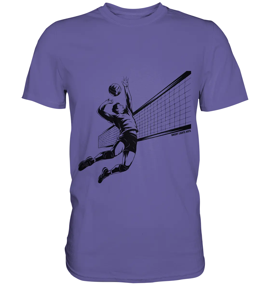 Volleyball-Silhouette Action-Mann - Premium Shirt Bright Lights Arts