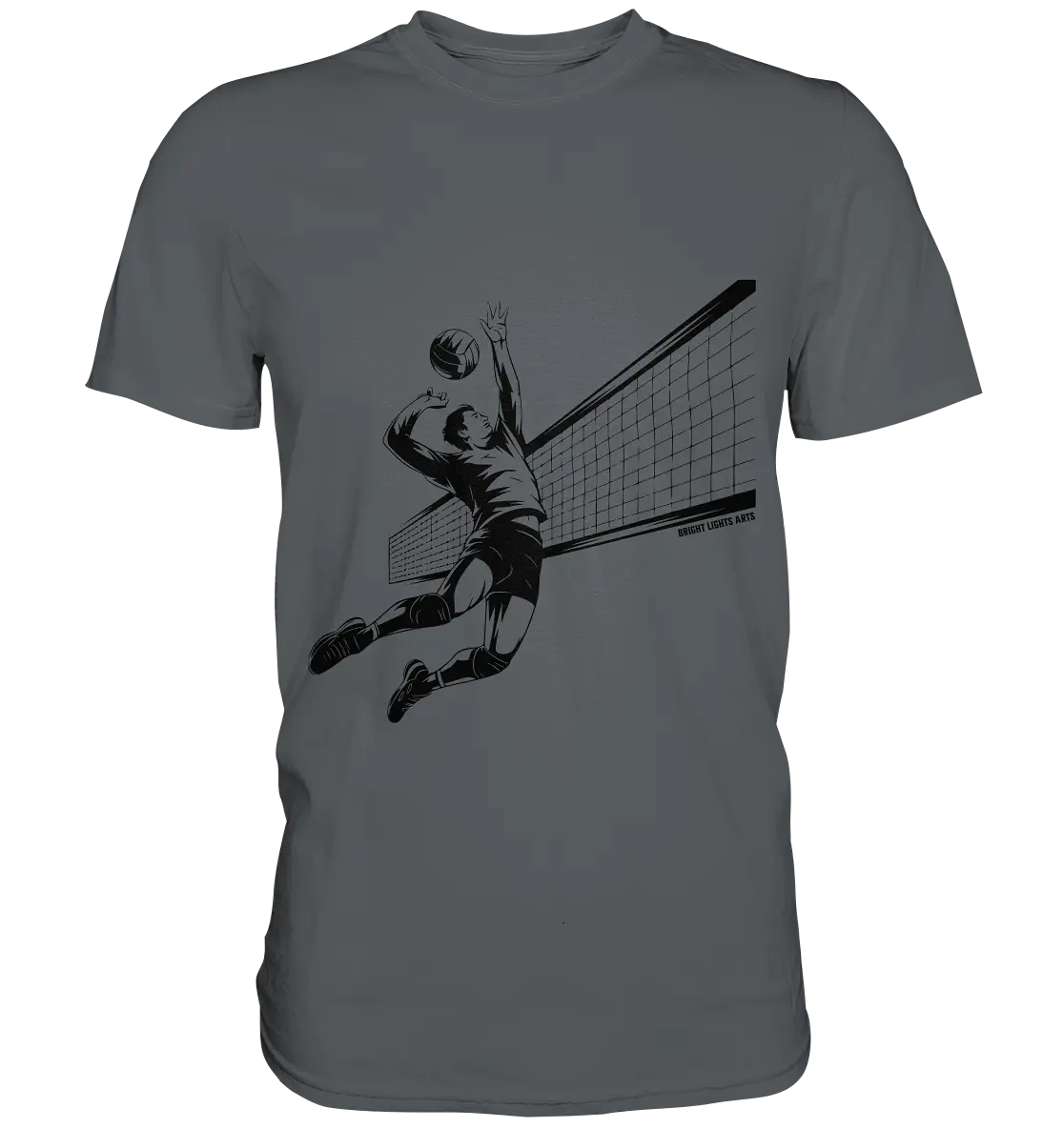 Volleyball-Silhouette Action-Mann - Premium Shirt Bright Lights Arts