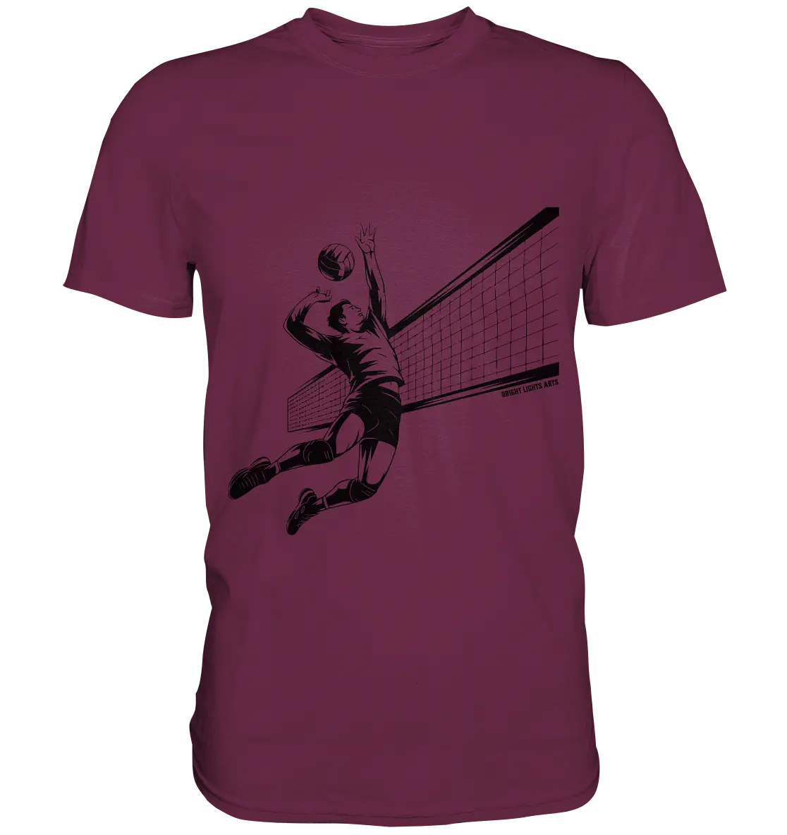 Volleyball-Silhouette Action-Mann - Premium Shirt Bright Lights Arts