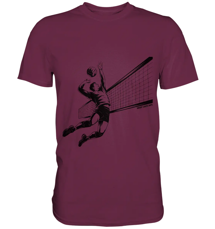 Volleyball-Silhouette Action-Mann - Premium Shirt Bright Lights Arts