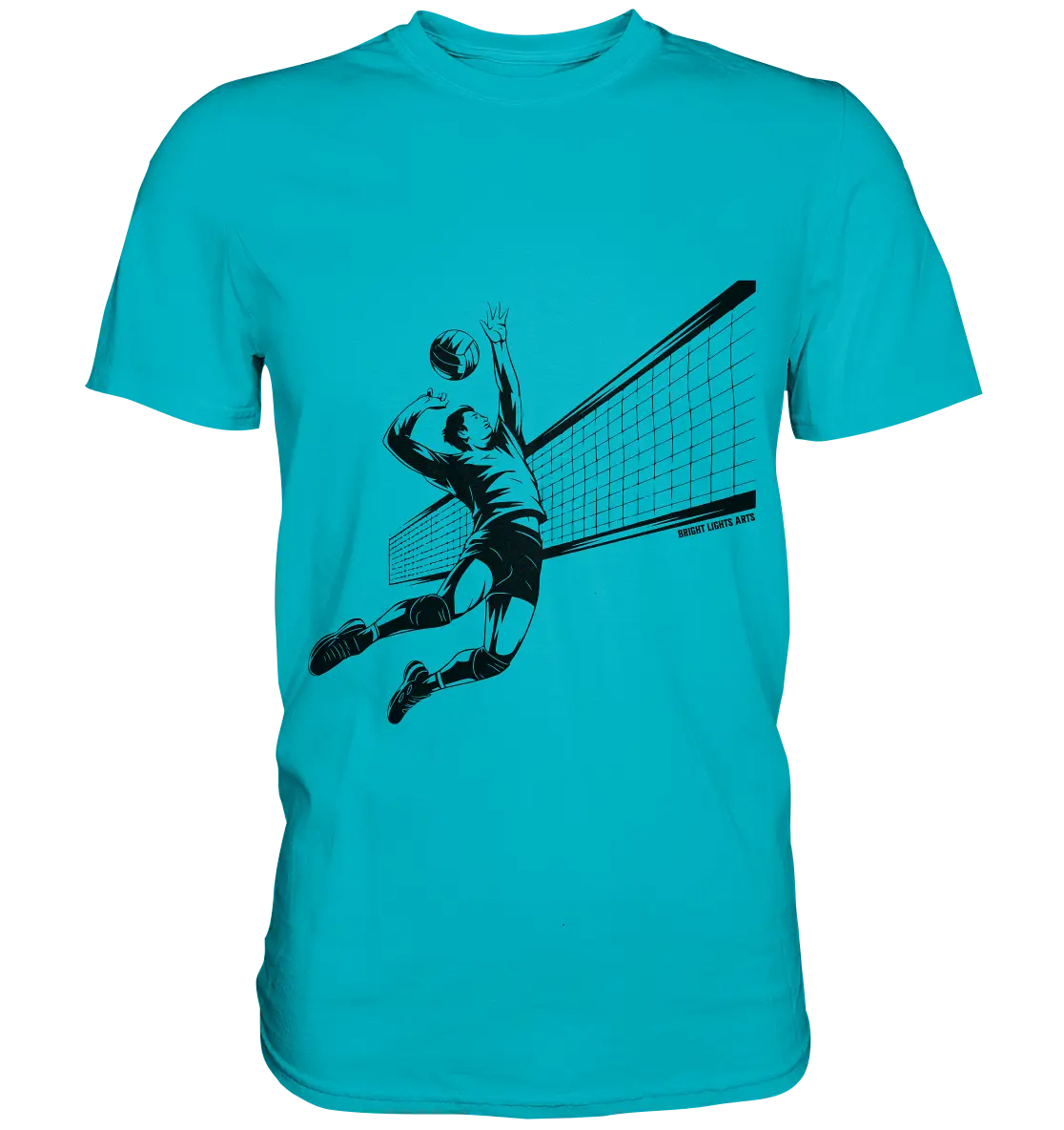 Volleyball-Silhouette Action-Mann - Premium Shirt Bright Lights Arts