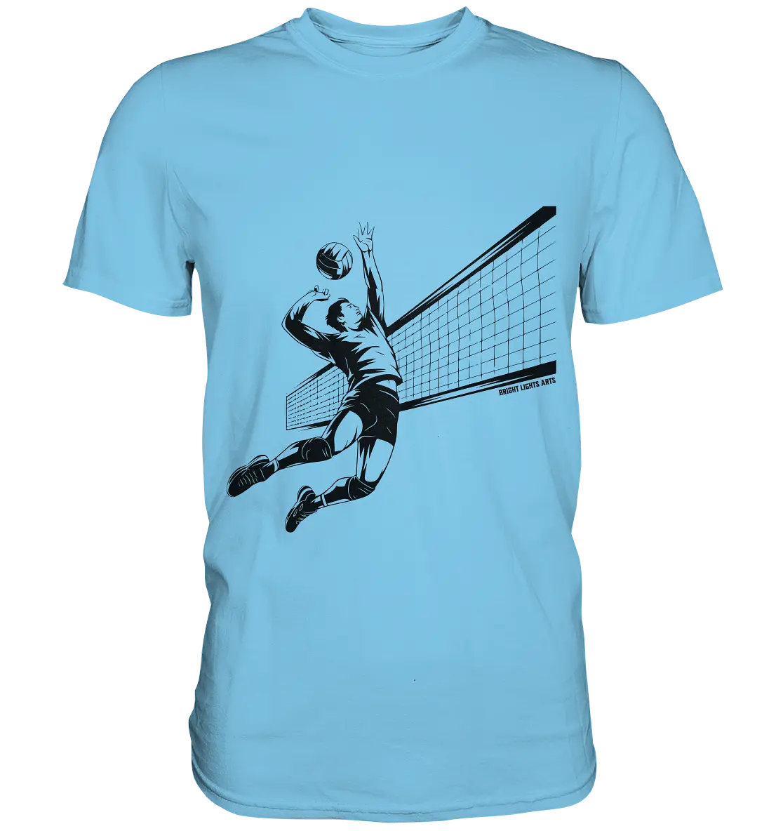 Volleyball-Silhouette Action-Mann - Premium Shirt Bright Lights Arts