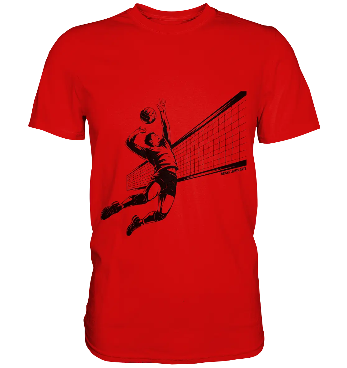 Volleyball-Silhouette Action-Mann - Premium Shirt Bright Lights Arts