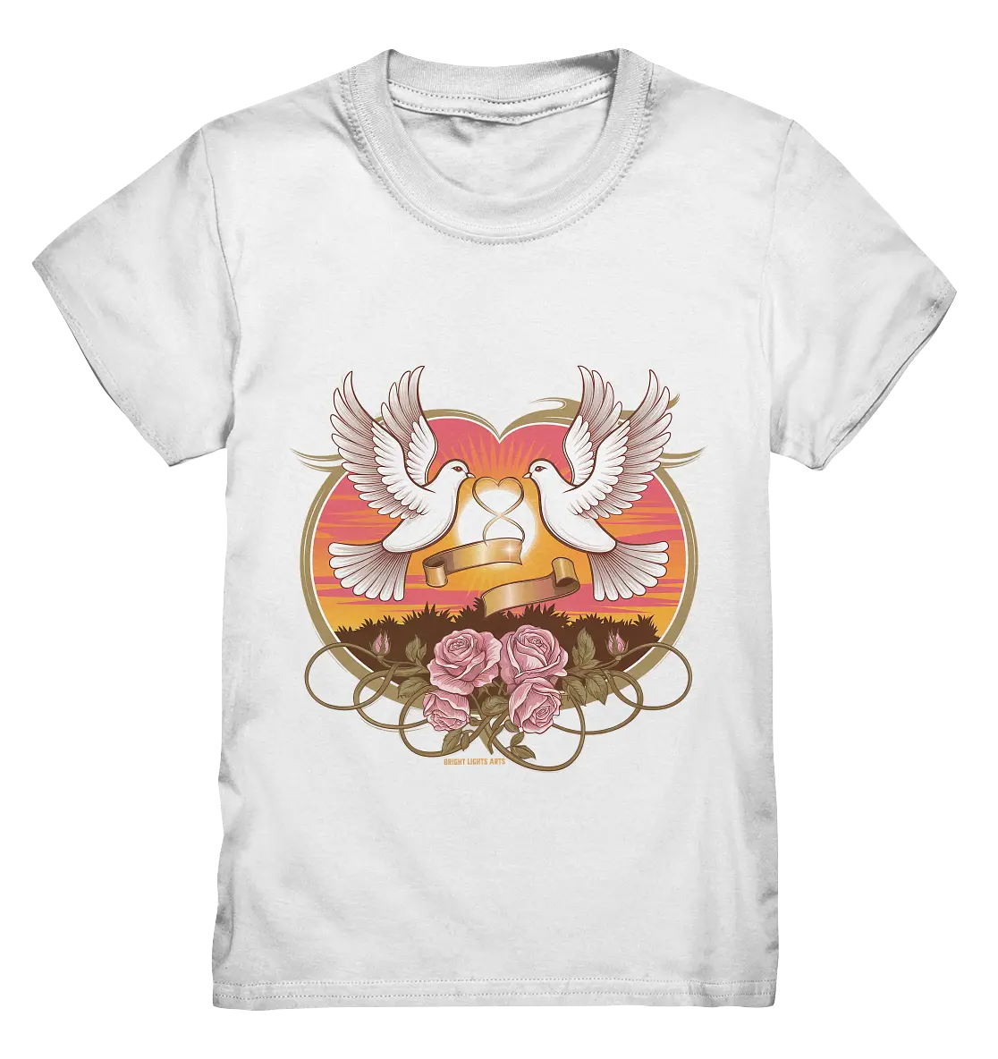Wahre Liebe - Tauben und Rosen Symbol der Romantik - Kids Premium Shirt Bright Lights Arts
