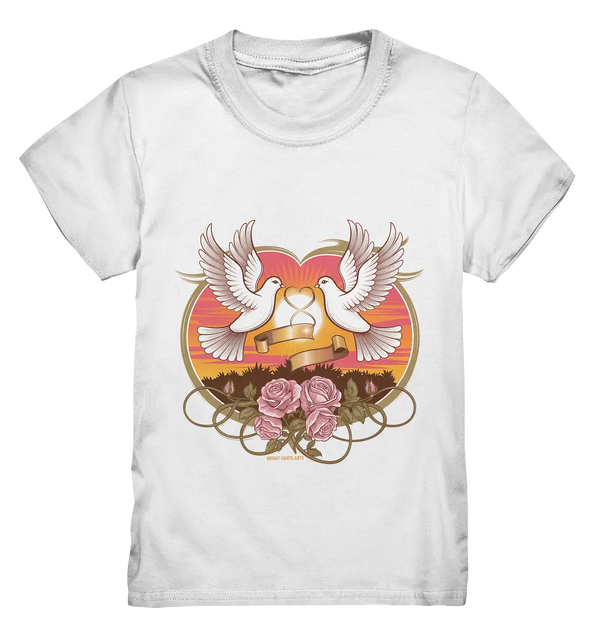 Wahre Liebe - Tauben und Rosen Symbol der Romantik - Kids Premium Shirt Bright Lights Arts