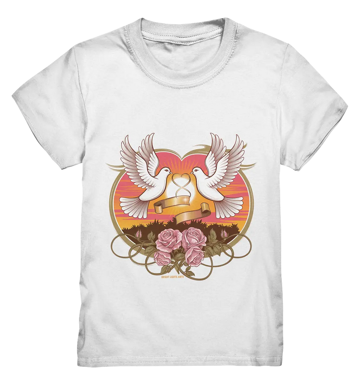 Wahre Liebe - Tauben und Rosen Symbol der Romantik - Kids Premium Shirt Bright Lights Arts