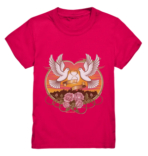 Wahre Liebe - Tauben und Rosen Symbol der Romantik - Kids Premium Shirt Bright Lights Arts