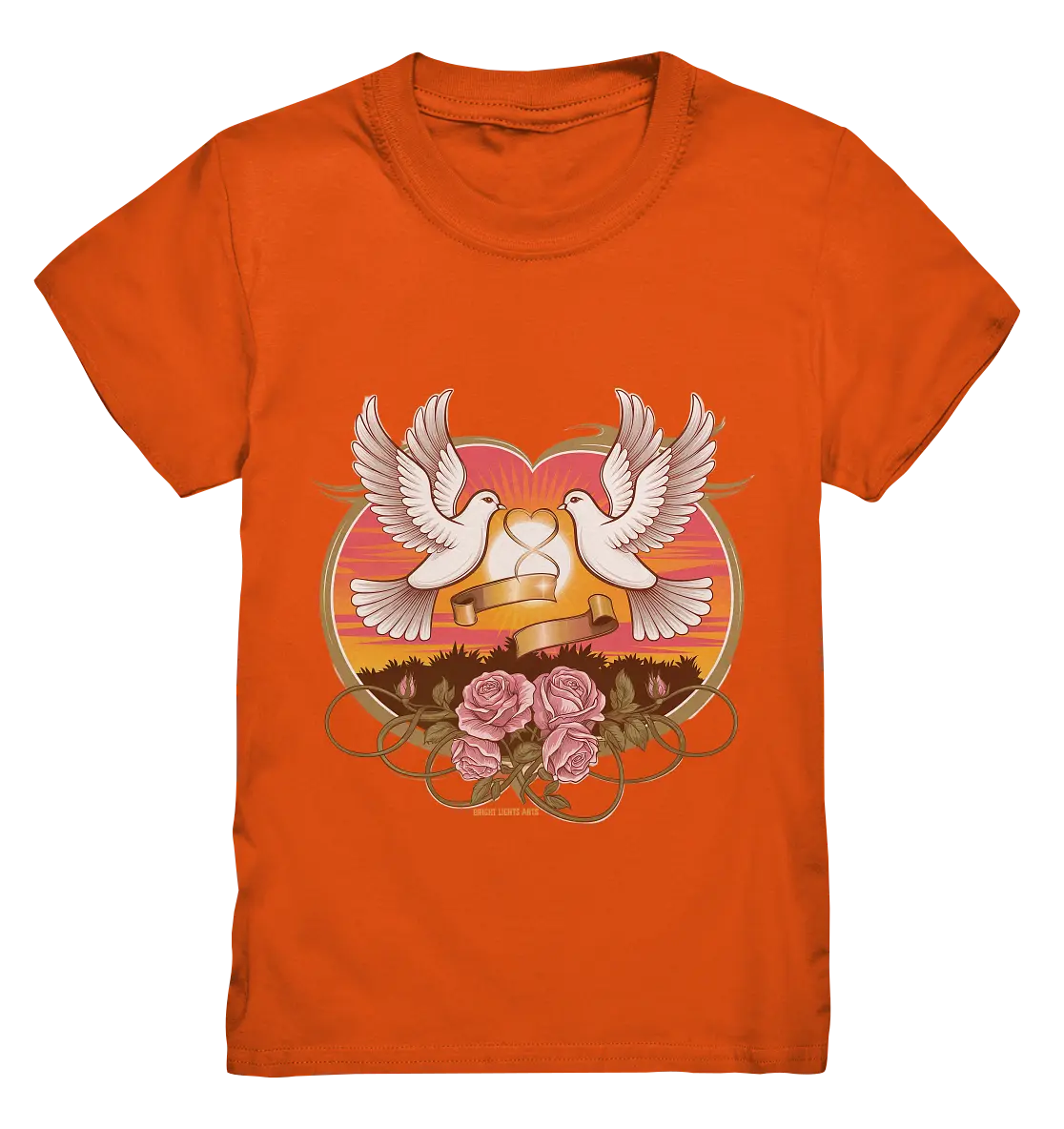 Wahre Liebe - Tauben und Rosen Symbol der Romantik - Kids Premium Shirt Bright Lights Arts