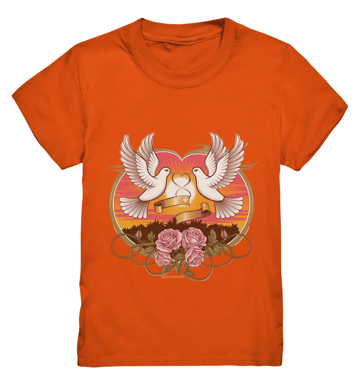 Wahre Liebe - Tauben und Rosen Symbol der Romantik - Kids Premium Shirt Bright Lights Arts
