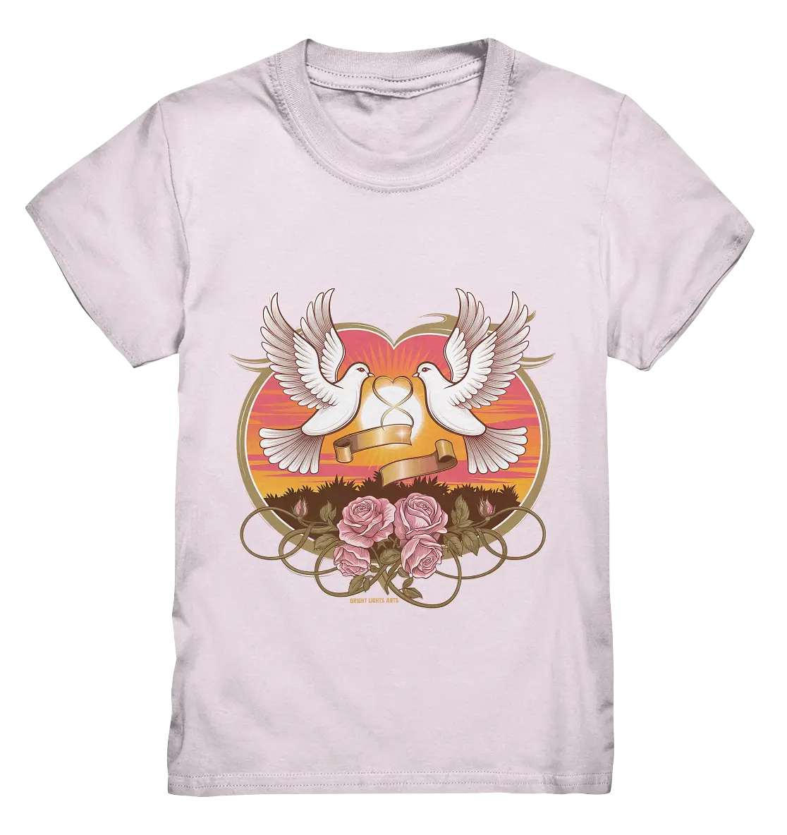 Wahre Liebe - Tauben und Rosen Symbol der Romantik - Kids Premium Shirt Bright Lights Arts