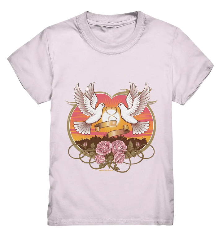 Wahre Liebe - Tauben und Rosen Symbol der Romantik - Kids Premium Shirt Bright Lights Arts