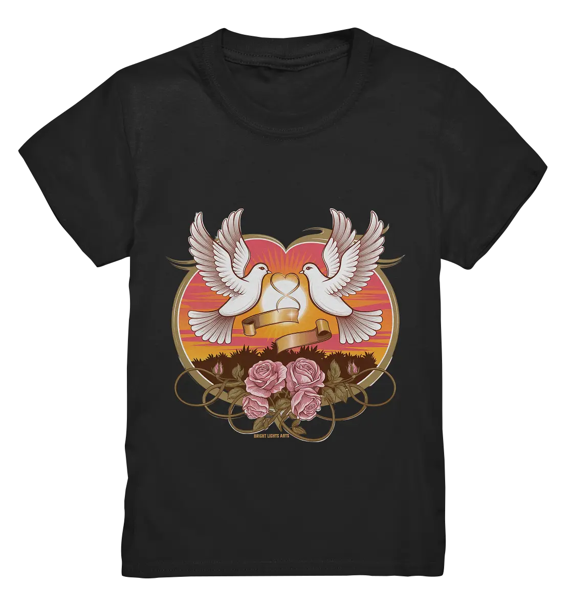 Wahre Liebe - Tauben und Rosen Symbol der Romantik - Kids Premium Shirt Bright Lights Arts