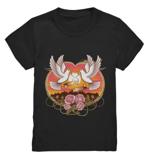 Wahre Liebe - Tauben und Rosen Symbol der Romantik - Kids Premium Shirt Bright Lights Arts