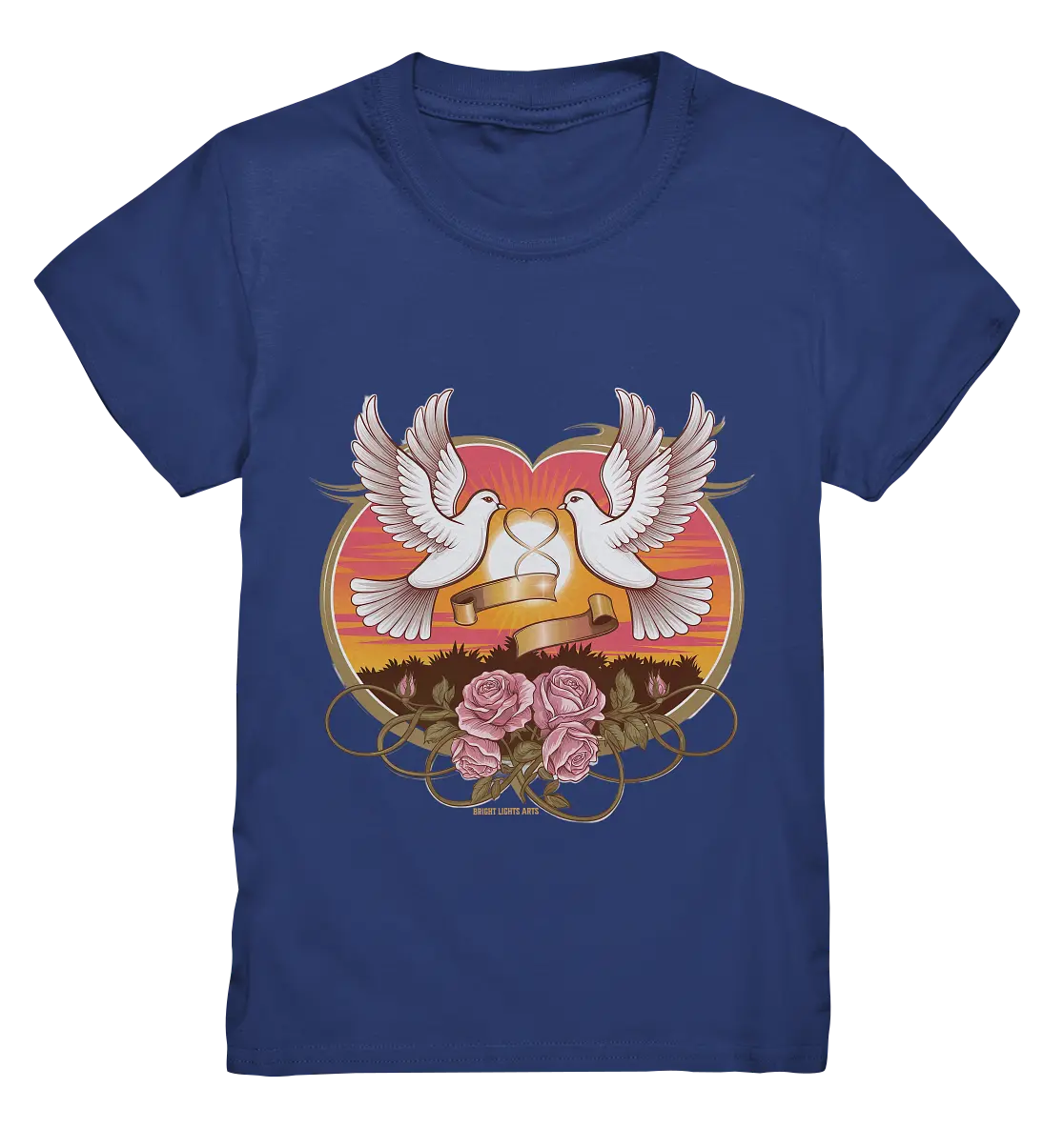 Wahre Liebe - Tauben und Rosen Symbol der Romantik - Kids Premium Shirt Bright Lights Arts