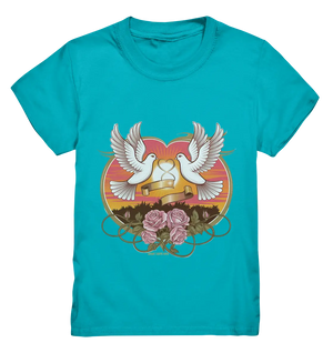 Wahre Liebe - Tauben und Rosen Symbol der Romantik - Kids Premium Shirt Bright Lights Arts