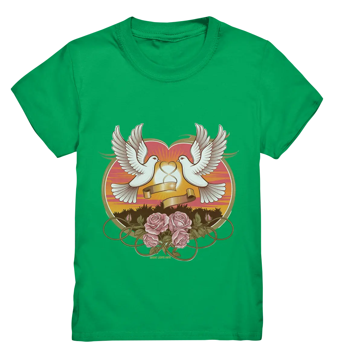 Wahre Liebe - Tauben und Rosen Symbol der Romantik - Kids Premium Shirt Bright Lights Arts