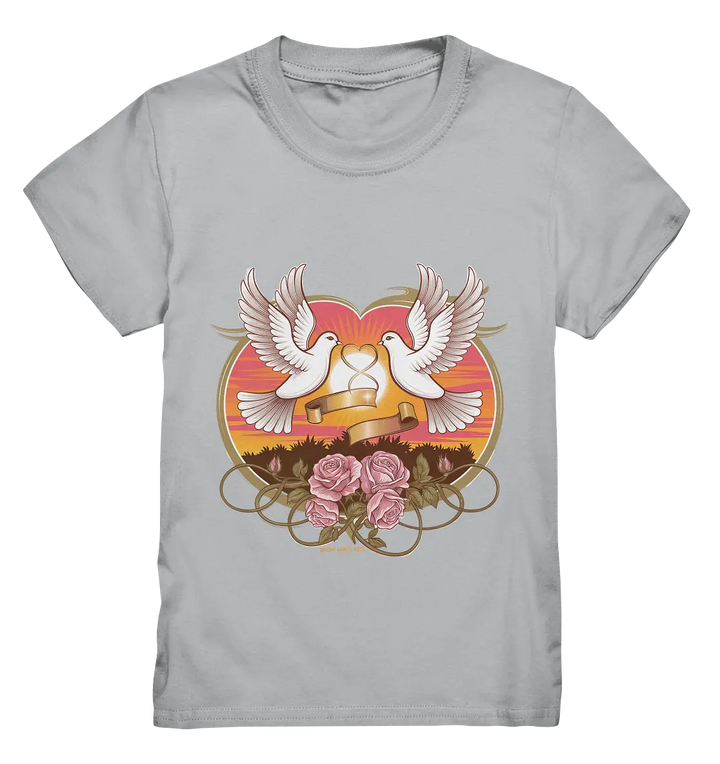Wahre Liebe - Tauben und Rosen Symbol der Romantik - Kids Premium Shirt Bright Lights Arts