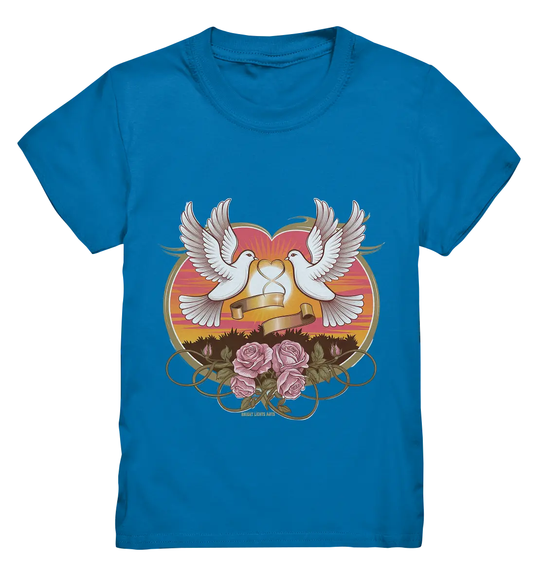 Wahre Liebe - Tauben und Rosen Symbol der Romantik - Kids Premium Shirt Bright Lights Arts