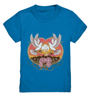 Wahre Liebe - Tauben und Rosen Symbol der Romantik - Kids Premium Shirt Bright Lights Arts