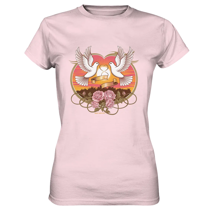 Wahre Liebe - Tauben und Rosen Symbol der Romantik - Ladies Premium Shirt Bright Lights Arts