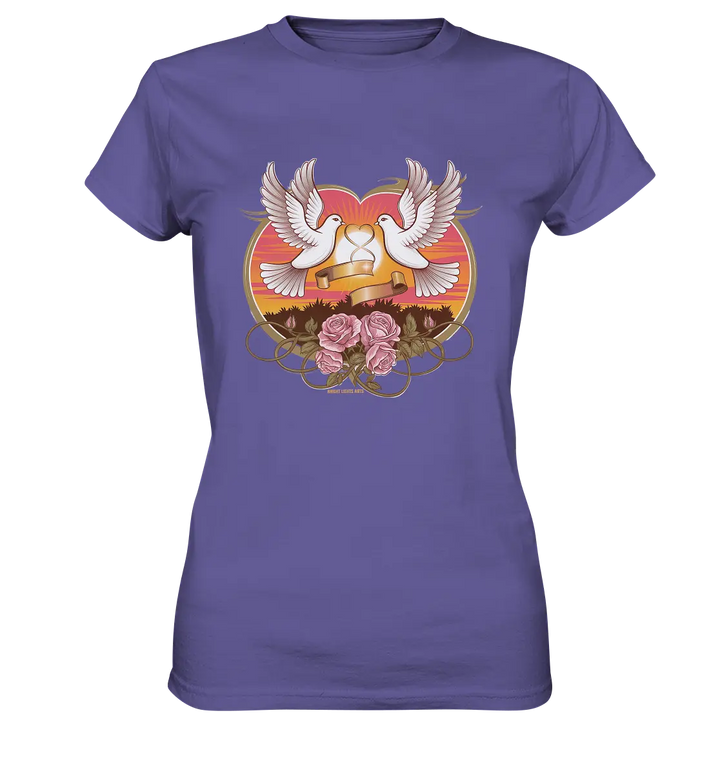 Wahre Liebe - Tauben und Rosen Symbol der Romantik - Ladies Premium Shirt Bright Lights Arts