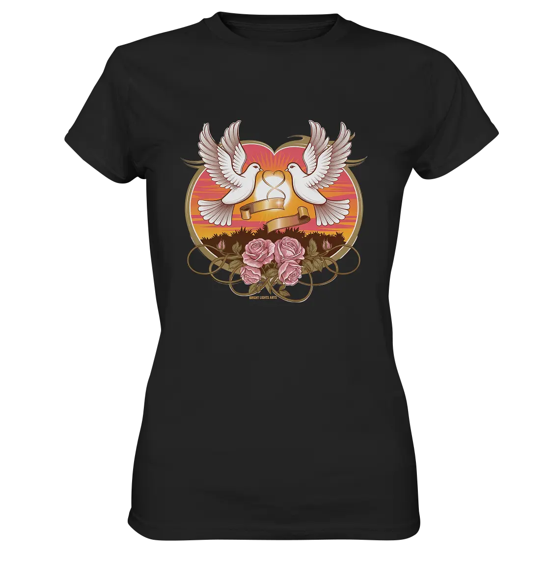Wahre Liebe - Tauben und Rosen Symbol der Romantik - Ladies Premium Shirt Bright Lights Arts