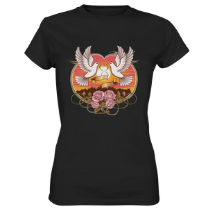 Wahre Liebe - Tauben und Rosen Symbol der Romantik - Ladies Premium Shirt Bright Lights Arts