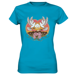 Wahre Liebe - Tauben und Rosen Symbol der Romantik - Ladies Premium Shirt Bright Lights Arts