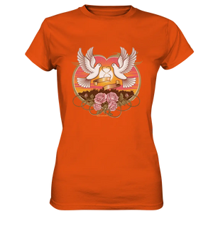 Wahre Liebe - Tauben und Rosen Symbol der Romantik - Ladies Premium Shirt Bright Lights Arts