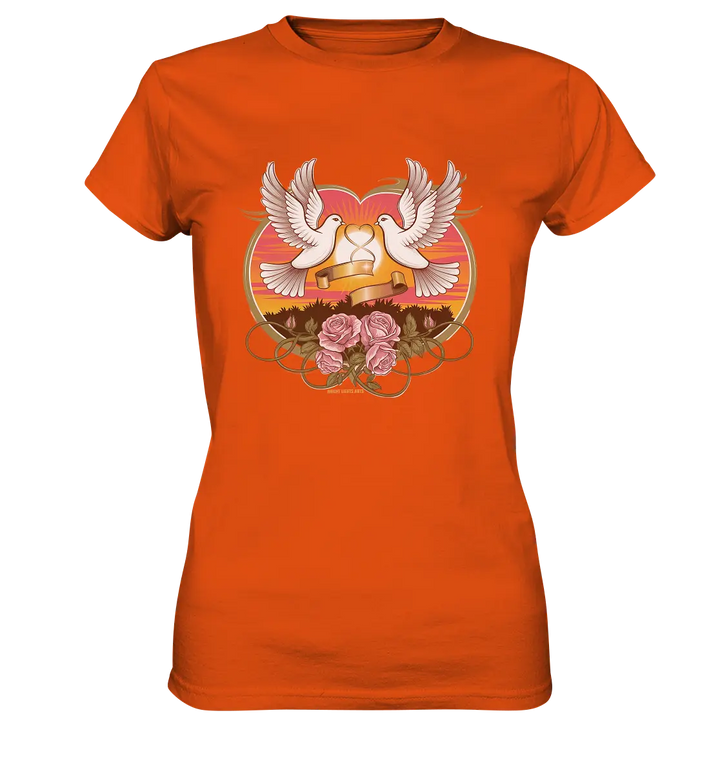 Wahre Liebe - Tauben und Rosen Symbol der Romantik - Ladies Premium Shirt Bright Lights Arts