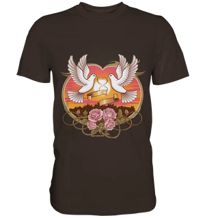 Wahre Liebe - Tauben und Rosen Symbol der Romantik - Premium Shirt Bright Lights Arts