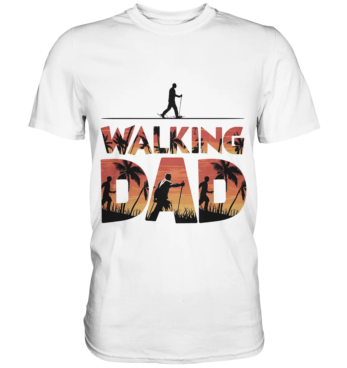 Walking Dad – Wanderlust bei Sonnenuntergang - Premium Shirt Bright Lights Arts