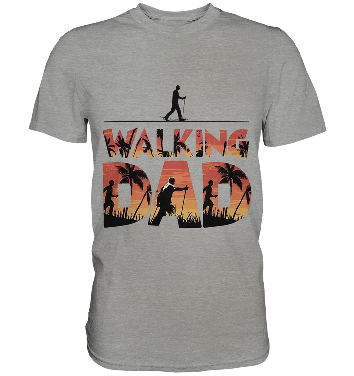 Walking Dad – Wanderlust bei Sonnenuntergang - Premium Shirt Bright Lights Arts