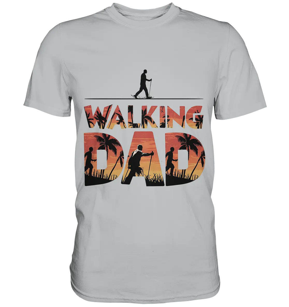 Walking Dad – Wanderlust bei Sonnenuntergang - Premium Shirt Bright Lights Arts